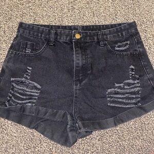 Black ripped shorts
